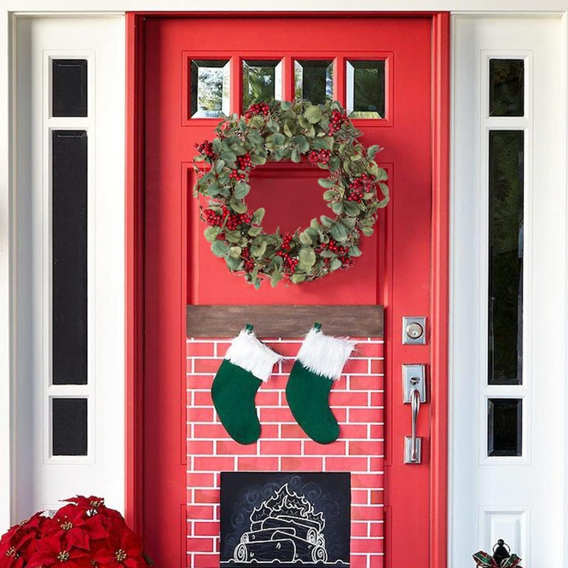 18 Inch Christmas Wreath Christmas Decorations with Berries Winter Wreath Item image 5