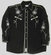 Panhandle Slim Men&#39;s Long Sleeve Western Shirt Rockabilly Embroidered Snap Up L - £55.74 GBP