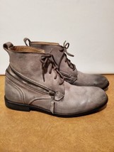 John Varvatos Adjustable Shaft Zipper Distressed Combat Chukka Men Boots Sz 8.5M - £92.55 GBP