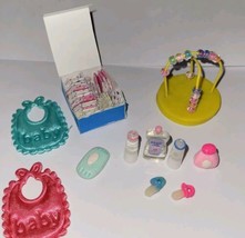 Dollhouse Baby Accessories Bibs Pacifiers Bottles Diapers Bath - £13.58 GBP