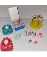 Dollhouse Baby Accessories Bibs Pacifiers Bottles Diapers Bath - £13.80 GBP