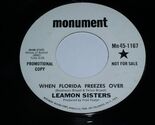 Leamon Sisters When Florida Freezes Over 45 Rpm Record Monument 1167 Pro... - $9.99