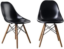 2 Set of Mid Century Modern DSW Dining Chairs Side Chair Wood Leg for Kitchen - £144.32 GBP