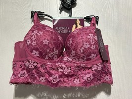 Adored by Adore Me Women’s Payal Longline Demi Floral Lace Bra Size 34DD... - £6.93 GBP