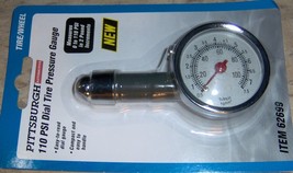 rOund stubby Dial Air Pressure Gauge for car truck tire wheel 0 to 110 p... - $24.31