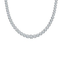 SwaraEcom 13CT Round Cut D/VVS1 Diamond Women Tennis Necklace in 14K White Gold  - £236.56 GBP