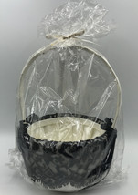 Beverly Clark Flower Girl Basket Ivory Black Gala Collection Lace Satin Ribbons - £30.90 GBP