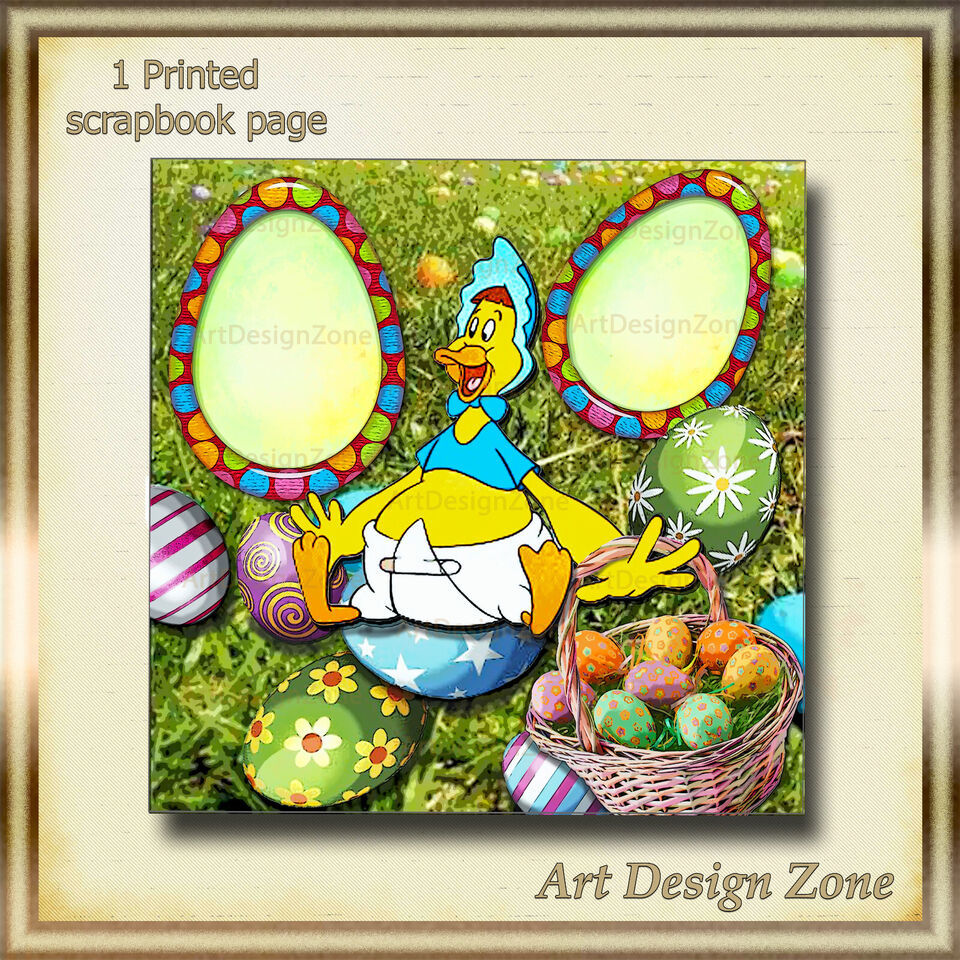 Baby Huey, the Overgrown Duck Easter Scrapbook Page. - $12.00