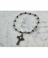 Womens Vintage Solvar Sterling Silver Beaded Celtic Cross Bracelet 6.8g E3844 - $84.15