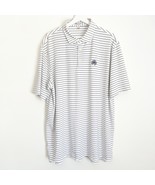Peter Millar Summer Comfort Erin Hills Golf Polo Shirt White Blue Stripe... - €25,83 EUR