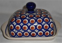 Hand Made BOLESLAWIEC Polish Pottery BROWN DOT PATTERN Cheese or Butter ... - $39.59