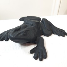 Vintage Frog Cast Iron Doorstop black leaping hopping heavy metal garden decor - £49.64 GBP