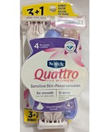 1 Pack Schick Quattro Sensitive Skin 4 Blades 4 Razors Diamond Coated Bl... - $19.95