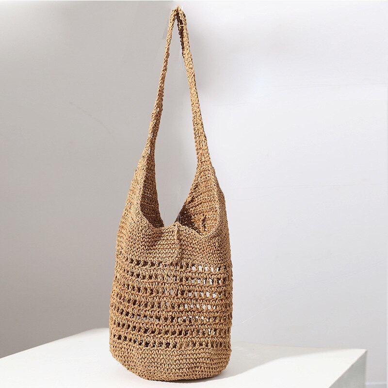 Primary image for new large-capacity straw woven bag Korean style hollow casual one-shoulder woven