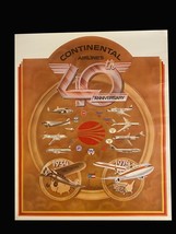 Vintage 1974 Continental Airlines 40th Anniversary Commemorative Poster - £23.33 GBP