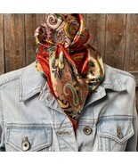 Red That So 70s Paisley Printed Western Southwestern Wild Rag Scarf Accent - $39.83 CAD