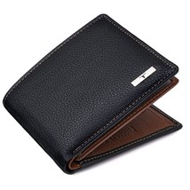 Black Wallet Premium Genuine Leather RFID Protection Men Bitfold Wallets Gifts - $45.76