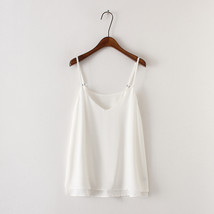 White Sleeveless Chiffon Tops Summer Women Plus Size Chiffon Tank Top - £21.01 GBP