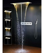 15&quot;x28&quot; Rectangle Ceiling LED Shower System Polished Stainless Steel - 4... - £1,651.39 GBP
