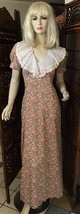 Vintage 1970s Irene Kasmer Calico Tiny Floral Print Maxi Dress Size XS - £47.81 GBP