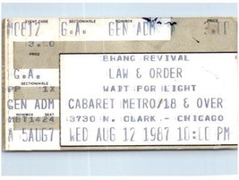 Vintage Law &amp; Ordine Ticket Stub Agosto 12 1987 Cabaret Metro Chicago Illinois - £44.14 GBP