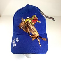 NWT 100% Cowboy Bronc Riding Western Rodeo Cap Hat Embroidered Adjustable - £9.75 GBP