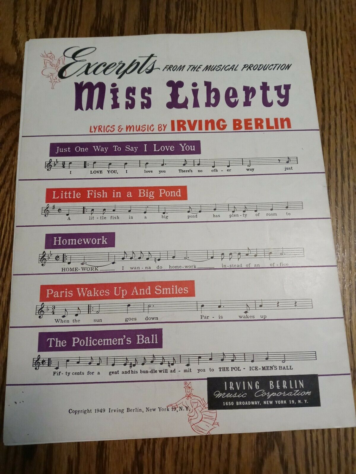 1948 LET'S TAKE AN OLD FASHIONED WALK Sheet Music IRVING BERLIN Miss Liberty Item image 2