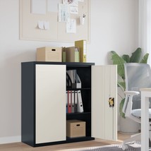 File Cabinet Anthracite and White 90x40x105 cm Steel - £98.43 GBP