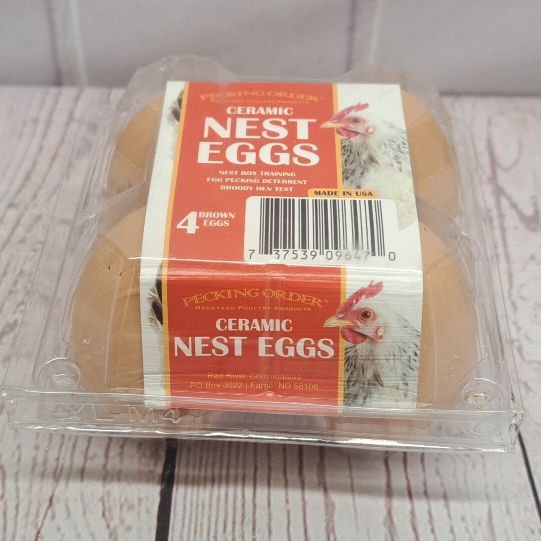 Pecking Order Ceramic Nesting Eggs, Nest Box Training, Broody Hen Test U... - $9.49