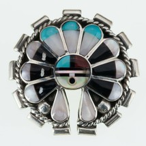 Dexter &amp; Eva Cellicion ZUNI Sunface Pendant/Pin 32 mm Wide Hand Signed! - $395.01
