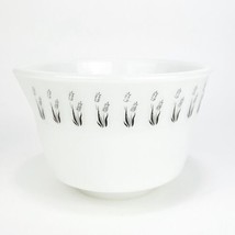 Vintage Milk Glass Mixing Bowl White Black Wheat Design Pour Spout - £20.34 GBP