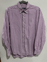 VINEYARD VINES Gingham Button Down Shirt-Purple L/S Cotton Mens Medium - $12.38