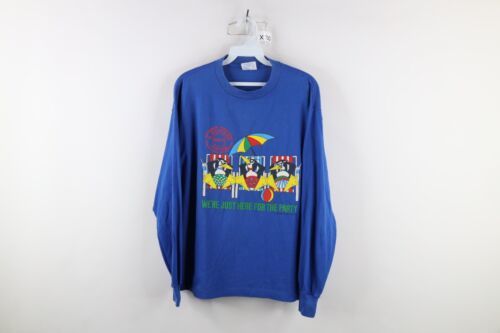 Primary image for Vtg 80s Womens Large Distressed Spell Out Party Animal Long Sleeve T-Shirt USA