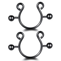 2pcs Black Sexy non Piercing Clip on nipple rings Jewelry for Women - £14.75 GBP