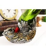 Ebros Steampunk Great Horned Owl Wine Bottle Holder with Painted Gearwork - $587.58 MXN