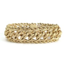Vintage 1950&#39;s Wide Twisted Rope Edge Bracelet 14K Yellow Gold, 52.50 Grams - £4,462.06 GBP