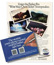 Parker Pen Sweepstakes Vintage 1982 Print Magazine Ad &amp; Scratch-Off Card - $9.70