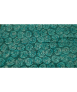 Fabric Hoffman Calif Batik of Abstract Light Aqua Medallions on Sea Blue... - $4.87 CAD