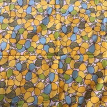 Vintage 1970s Mod Floral Pop Art Blue Yellow Craft Cutter Fabric 44x82 - £25.01 GBP