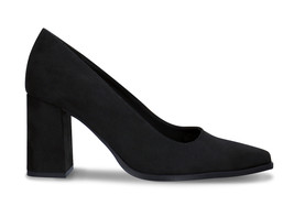 Vegane Pump Schuhe mit Absatz für Damen aus Schwarz Wildleder Optik Mikr... - $120.95