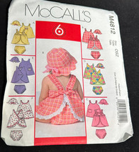 2005 McCall&#39;s M4812 Infants Dresses Panties Hat size OSZ sewing pattern uncut - £6.73 GBP