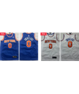 New York Knicks 0 Donte DiVincenzo 2024 Men Stitched Js White Blue - $47.95