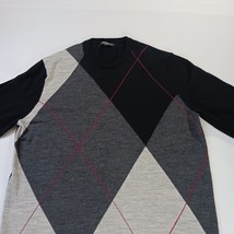 Express Design Studio Men's Pullover Sweater Black/Gray Crew Neck Merino Wool L image 11