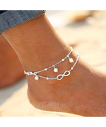 Double Chain Infinity Pearl Anklet - £12.55 GBP