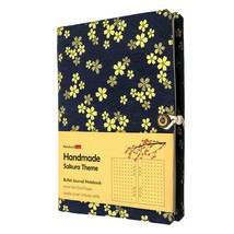 Handmade A5 Dot Grid Notebook Sakura Cover Rings 6 Holes Refillable Dotted Paper - £21.21 GBP