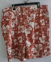 BOCA CLASSICS BROWN WHITE FLORAL 100% COTTON SHORTS INSEAM 10 #8495 - £8.20 GBP