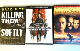 Brad Pitt 3 DVD Lot: Inglourious Basterds Killing Em Softly Legends of T... - £12.20 GBP