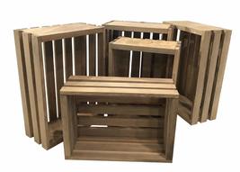 Rustic Nesting Wood Crates Set of 5 Made in the USA - £79.09 GBP