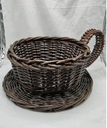 Vintage Teacup Coffee Mug Shaped Whicker Basket 11&quot; - $29.69