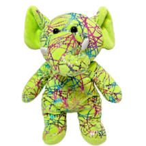 Kellytoy Plush Green Elephant Stuffed Animal Metallic Sparkle 13" Standing - $10.08